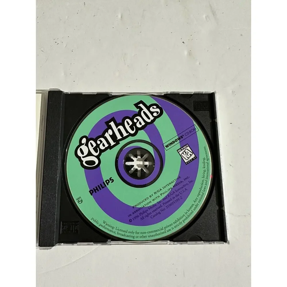 Gearheads Philips -Vintage Apple Macintosh Game CD ROM 1996 MAC Furious War Toys